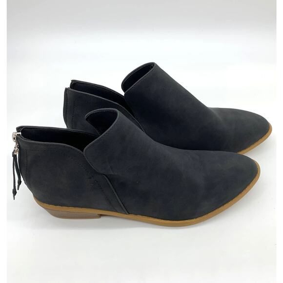Womens Ankle Boot Size 10 Black Pointed Toe Zipper - Picture 1 of 8